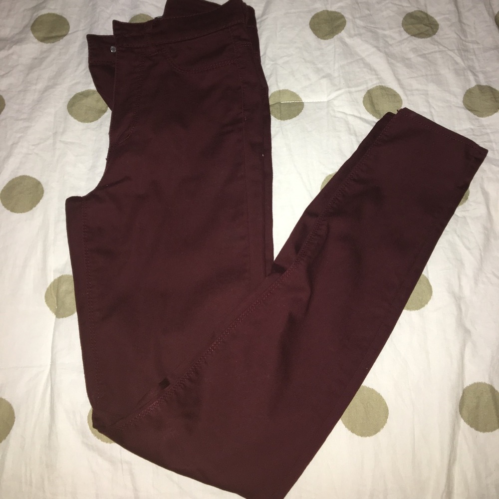 Burgundy H&M skinny jeans
